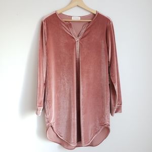 Paper Label Velour Tunic Burnt Rose SM